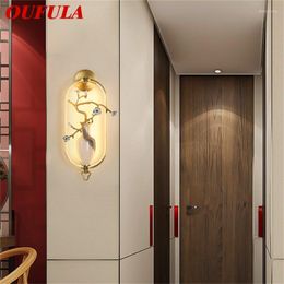 Wall Lamp OUFULA LED Indoor Lamps Luxury Brass Sconces Modern Light Fixture Home Decorative For Bedroom Living Room Office