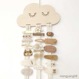 Other Home Decor Nordic Wooden Cloud Baby Hair Clips Holder Princess Girls Hairpin Hairband Storage Pendant Jewelry Organizer Ornaments R230630