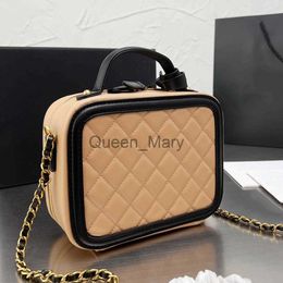Evening Bags Wholesale Classic Filigree Vanity Case Totes Bag Caviar Calfskin Leather Luxury designer Quilted Plaid Gold Metal bags Chain Double Zipper J230630