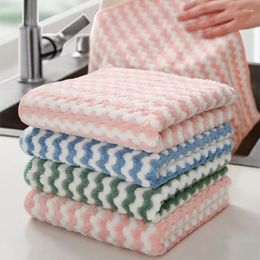 Table Napkin 5PCS Thick Kitchen Towel Dishcloth Household Rags Gadget Microfiber Non-stick Oil Cleaning Wipe Cloth Scouring Pad