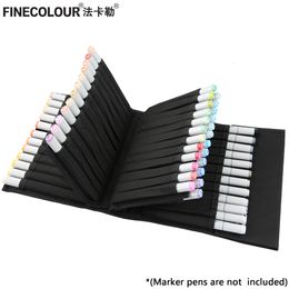 Pennväskor Finecolour Marker Pen Case Stor dragkedja för konst Fineliner Organiserad bärbar koninientförsörjning 230630