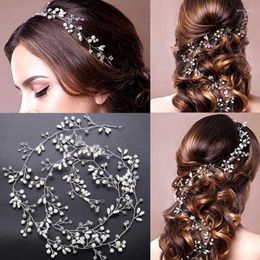 Hair Clips & Barrettes Temperament Hand-woven Pearl Crystal Headband Hairpin For Women WeddingHair