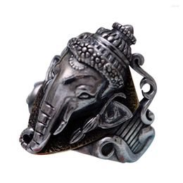 Кольца кластера нефритовый ангел ретро слон стиль тайский стерлингового серебра мужчины кольцо дизайн Fine Jewerly 925 бренд