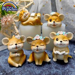 Baking Moulds 3D Simulation Mouse Chocolate Silicone Mould For Cake Topper Decoration Year Candle Making 2023 Animal Plaster Resin Moulds