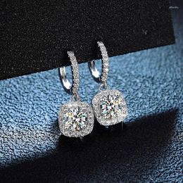 Dangle Earrings D Colour Moissanite Earring 925 Sterling Sliver Plated With White Gold For Women Wedding Engagement Fine Jewellery