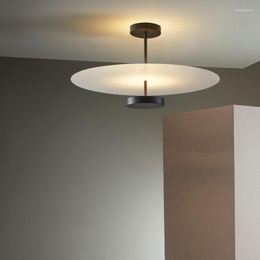 Ceiling Lights Flying Saucer Black Green Living Room Bedroom Pendant Lamp Minimalist Round Art Lighting Fixture