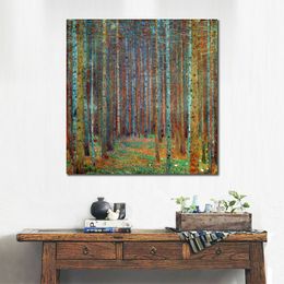 High Quality Gustav Klimt Oil Painting Reproduction Tannenwald Pine Forest 1902 Handmade Canvas Art Female Modern Bedroom Decor