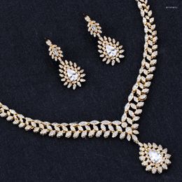 Necklace Earrings Set & Unique Elegant Women Wedding 4 PCS CZ Bangle Ring Cubic Zirconia High Quality Bridal Stre22