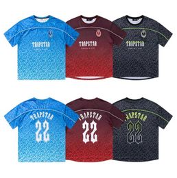 Trapstar T-shirts Mens Football Jersey Tee Women Summer Casual Loose Quick Drying T Shirts Short Sleeve Tops Motion design 257ess