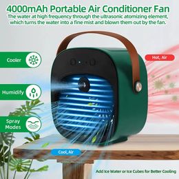 1pc Portable USB Rechargeable Cooling Mist Fan, Air Cooler Portable Desktop Cooling Fan, 4000mAh Personal Table Air Conditioner Fan For Room Officer