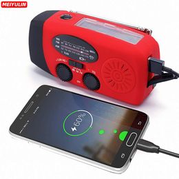 Radio Portable Solar Hand Crank Radio Receiver Am/fm/noaa Weather Radio Led Flashlight Emergency Charging Power Supply Outdoor Camping