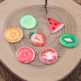 Bracelets 100pcs Printed Fruit Series Q Edition Fruit Pendant Hair Accessories Bracelet Jewellery Accessories Wholesale