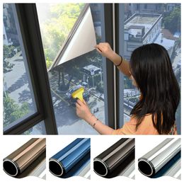 Window Film One Way Window Film Privacy Self-adhesive Glass Sticker for Home Reflective Mirror Film Sun Blocking Anti UV Window Tint 230629