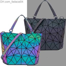 Evening Bags Evening Bags Luminous bao big bag Holographic reflective geometric bags for women Quilted Shoulder Bags female Handbags bolsa feminina 230221 Z230701