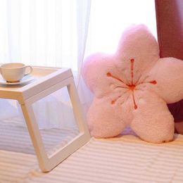 Cushion/Decorative Cherry Petals Harajuku Plush Tatami Cherry Blossom Flower Cushion Stress Relief Throw Seat Home Decor