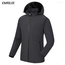 Men's Hoodies Outdoor Hoodie Autumn And Winter Windproof Plus Velvet Jacket 2023 Warmth Parka Turtleneck Men Support Drop