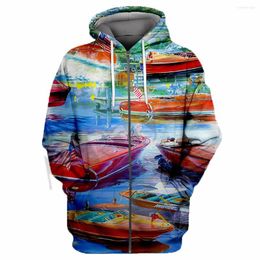 Men's Hoodies Speedboat Club 3D All Over Printed Full Body Jacket Harajuku Hooded Unisex Casual Street Sweatshirt Hombre