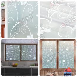 Vases Stained Glass Window Film Privacy Glass Vinyl Frosted Self Adhesive Film for Home Heat Control Tint Uv Protective Window Sticker