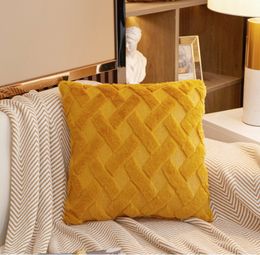 Luxury Solid Colour Corduroy Pillowcase White Cream Green Fluffy Retro Decorative Home Pillows 45x45 Throw Pillow Cover For Sofa Bedroom