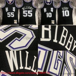 Printed Classic Retro 2001-02 Basketball 10 Mike Bibby Jersey Vintage Black 55 Jason Williams 4 Chris Webber Jerseys Shirts