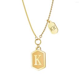 Pendant Necklaces Gold Plated Europe And America Trendy Stainless Steel Necklace For Women Personality K Letter Ins Fashion Party Jewellery