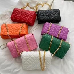 Evening Bags Chain Bag Quilted Shoulder for Women PU Leather Underarm bag design Handbag Fashion Diamond pattern Square 230630