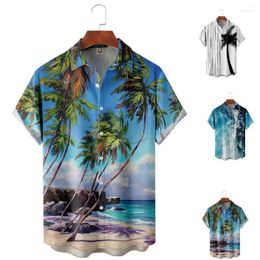 Men's Casual Shirts Men's Tuxedo Romper Men Mens Printed Hawaiian Short Sleeve Button Down Beach Shirt For Man Breathable