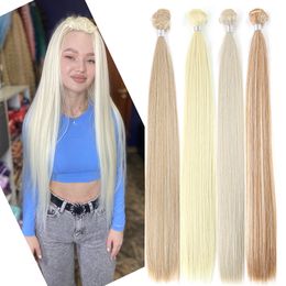 Lace Wigs Hair Bulks Bone Straight Bundles Salon Natural s Fake Fibres Super Long Synthetic Yaki Weaving Full to End 230629