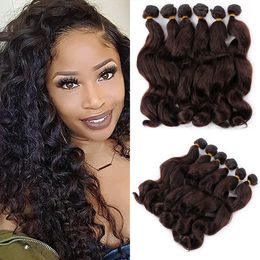 Lace Wigs Hair Bulks Synthetic Weaves 6 Bundleslot Full Head Loose Wavy Ombre Braiding Ocean Wave Weave Bundle s 230629