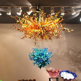 Chandeliers Luxury Gold Chandelier Gallery Art Creative Designer Blown Glass For Home Restaurant Large LED Pendant Lamp