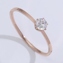 Cluster Rings Japan And South Korea Titanium Steel Ring Women Do Not Fade Rose Gold Men Couples Pair Index Finger Simple W