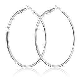 Trendy Big 2Pairs/Lot Hoop Earrings 18K Gold Plated Elegant 9CM Larger Size DJ Nightclub Women Earring Fashion Costume Jewellery