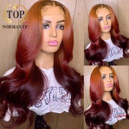 Lace Wigs Topnormantic Ombre Colour Body Wave 13x4 Front Remy Human Hair Straight Wig For Women With Baby