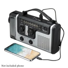 Radio 1200mah Portable Solar Powered Hand Crank Radio Am Fm Sw1 Sw2 Multiband with Flashlight and Led Reading Light Emergency Radio