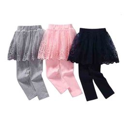 Hosen Baumwolle Baby Mädchen Leggings Spitze Prinzessin Rockhosen Frühling Herbst Kinder Schlank Rock für 27 Jahre Kinder Kleidung 230625