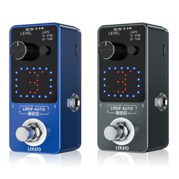 Guitar Lekato Mini Guitar Effect Pedal Guitarra Tuner Looper Pedal Electric Guitar Looper Loop Record 3 Wave Slot Per 6 Mins Pedalboard