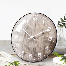 Wall Clocks Frameless Plastic Dual-purpose Silent Movement Table Clock Arched Convex Glass Living Room