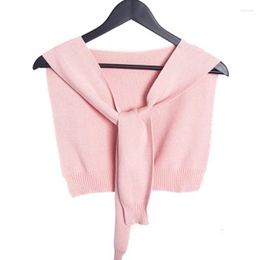 Scarves Ladies Scarf Simplicity Solid Fake Collar Casual Knotted Knitted Air-conditioned Women Cape Spring Autumn And Winter Bib