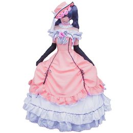 Anime Black Butler Ciel Phantomhive Cosplay Women Victorian Mediaeval Ball Gown Dress Costume2401
