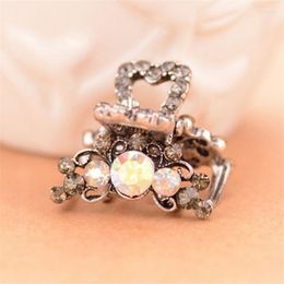 Hair Clips Fashion 4 Color Rhinestones Cubic Zirconia Mini Clip Crab Claw Women Retro Alloy Accessories Girls Jewelry