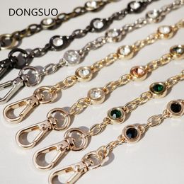 Bag Parts Accessories Designer chain strap Decoration blue stone black metal chain handbag bag purse replacement Accessories Hardware quality 230629