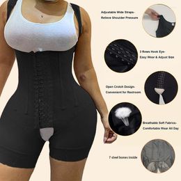 Women's Shapers 7 Bones Corset Body Shaper High Compression Panty Abdomen Control Double Faja Shapewear Bodysuit Waist Trainer Open Bust