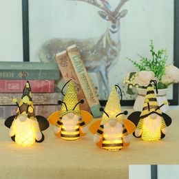 Other Festive Party Supplies Honeybee Festival Gnome Plush Toys With Lighted Mr And Mrs Spring Gnomes Ornaments World Bee Day Deco Dharu