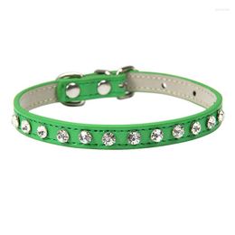 Dog Collars Mini Pet Collar With Rhinestones Inlaid For Cats And Dogs Adjustable Leather Chihuahuas Accessories