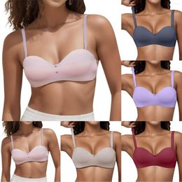 Cluster Rings Women's European And American Comfortable B/C Cup Detachable Shoulder Strap Colorful Gradient Light Bras Push Up
