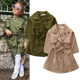 Coat Girls Trench Coats Spring Autumn Cotton Jacket Outerwear Fashion England Style Windbreaker For Girl Children Clothing