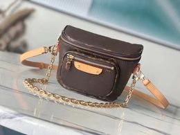 Mini Never Bag Designer Pochette Bumbag Calfskin Totes Full Fanny Pack 17cm Luxury Shoulder Bag High Imitation Crossbody Bag Vintage Hobo H