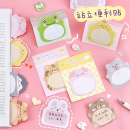 Notes 40 Pc/Lot Cute Cartoon Animal Stand Sticky Paper Message Note / Memo Pad/ Notepad/Children Student Prize Gift 230629