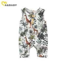Clothing Sets mababy 024M Newborn Infant Baby Boys Girls Jumpsuit Sleeveless Animal Print Romper Summer Casual Clothing J230630