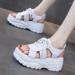Sandals Summer Ladies Platform Shoes Casual Heightening Slope With Women's High Heels 7.5CM Sports